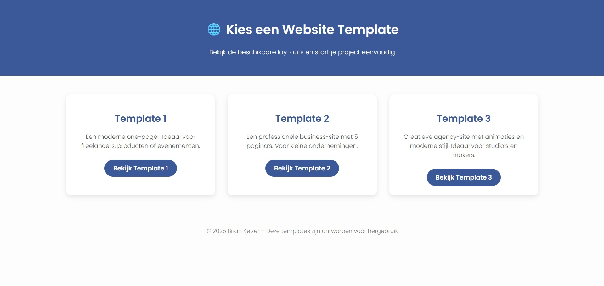 Websitesjabloon – kant-en-klaar voorbeeld